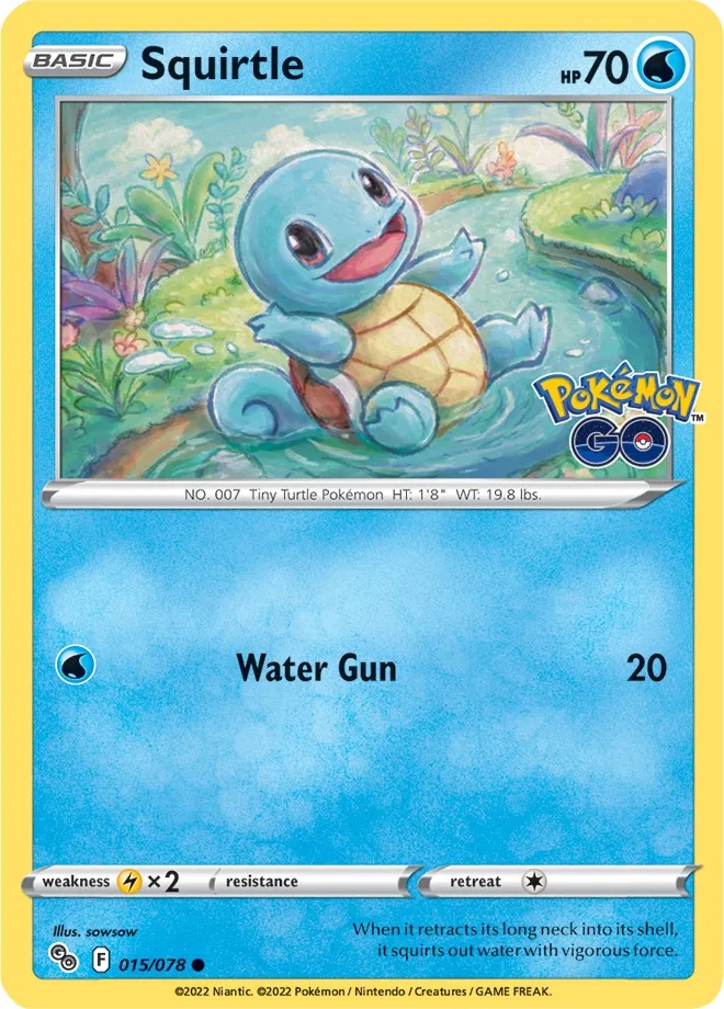 Squirtle #290, Japanese S-P Promos Pokemon Go Promo Card Gift Campaign