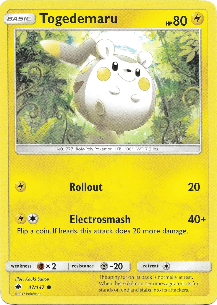 Togedemaru #011, Japanese SM-P Promos Pokemon Card Game Classroom/Togedemaru Decks
