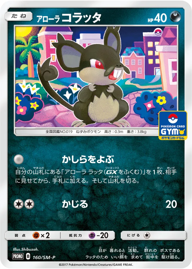 Alolan Rattata #160, Japanese SM-P Promos Pokemon Card Gym