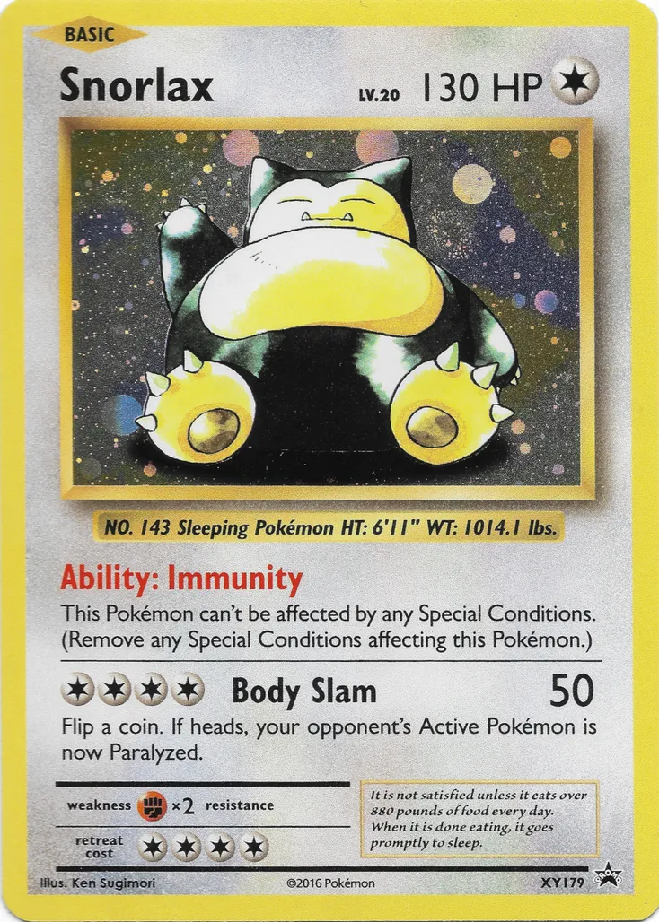 Snorlax #261, Japanese XY-P Promos Daiichi Pan