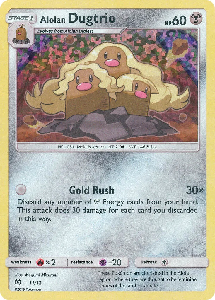 Alolan Dugtrio #11, McDonald's Collection 2019
