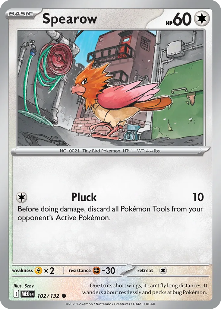 Spearow #102, Mega Evolution Reverse Holo