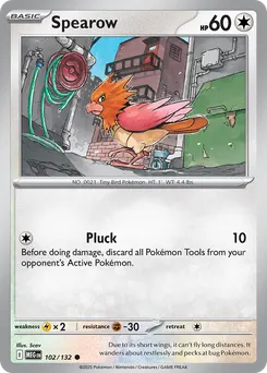 Spearow #102, Reverse Holo