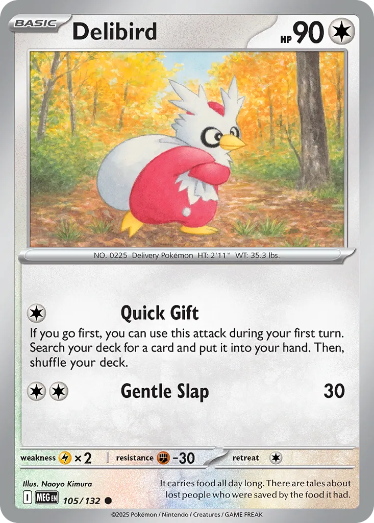 Delibird #105, Mega Evolution Reverse Holo