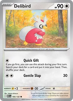 Delibird #105, Reverse Holo