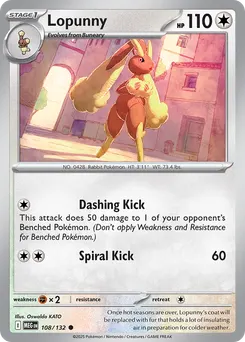 Lopunny #108, Reverse Holo