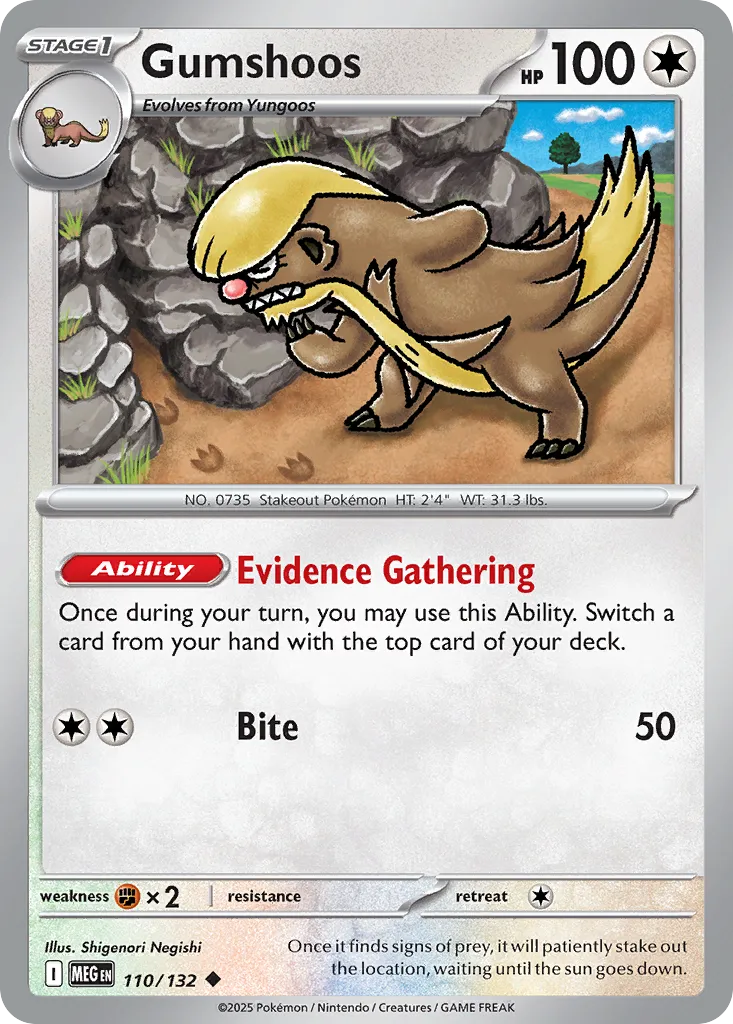 Gumshoos #110, Mega Evolution Reverse Holo