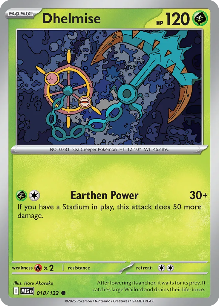 Dhelmise #18, Mega Evolution Reverse Holo