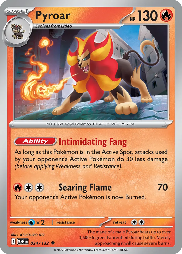 Pyroar #24, Mega Evolution Reverse Holo