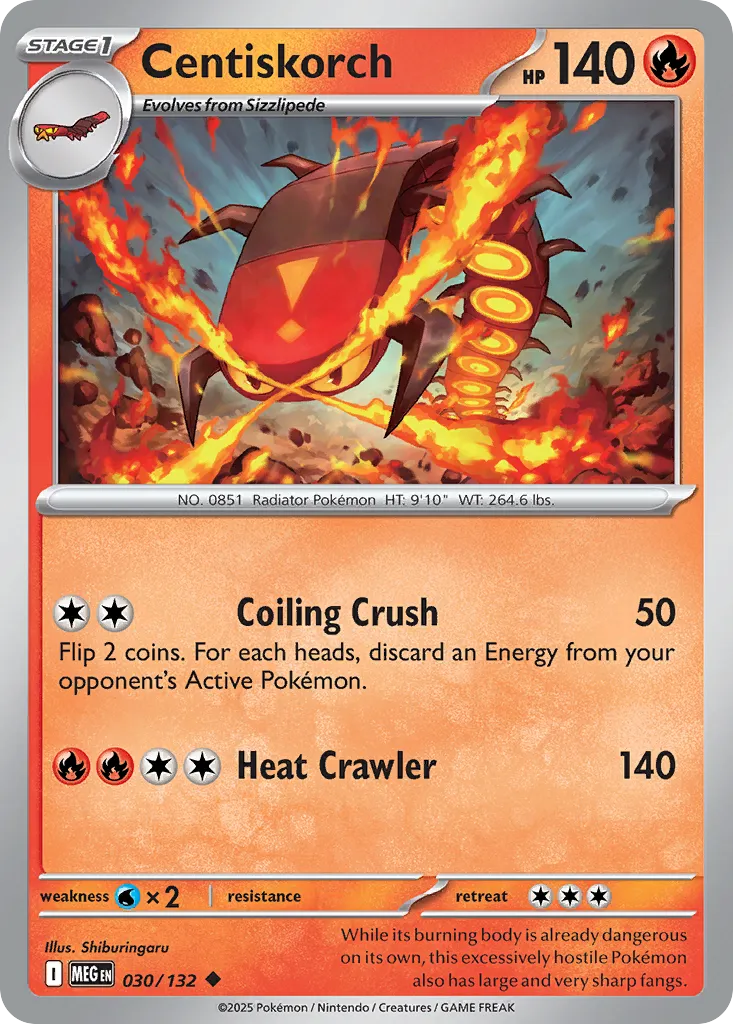 Centiskorch #30, Mega Evolution Reverse Holo
