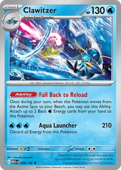 Clawitzer #38, Reverse Holo