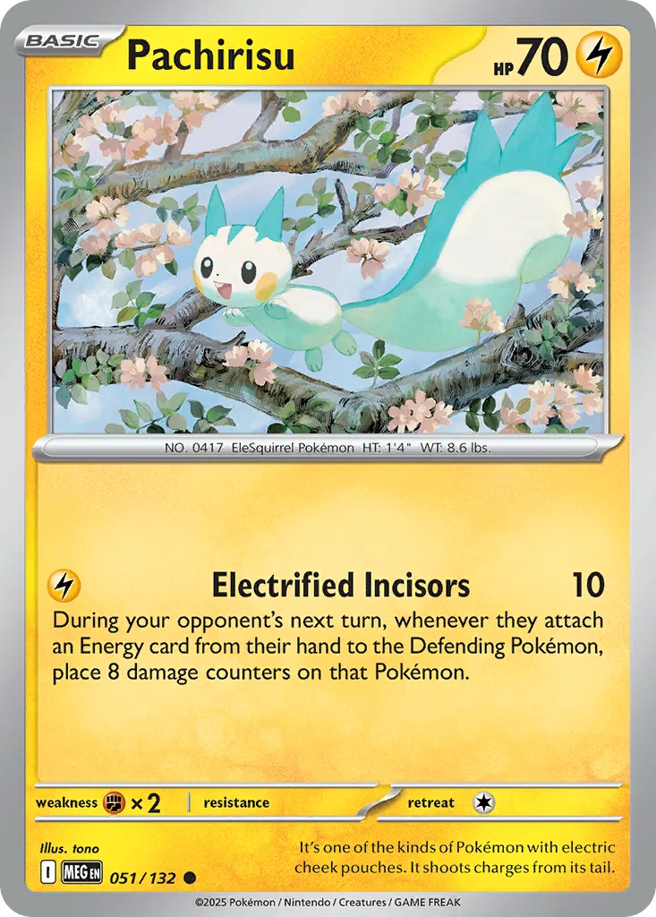 Pachirisu #51, Mega Evolution Reverse Holo