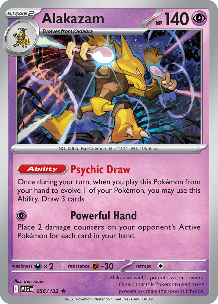 Alakazam #56, Mega Evolution Reverse Holo