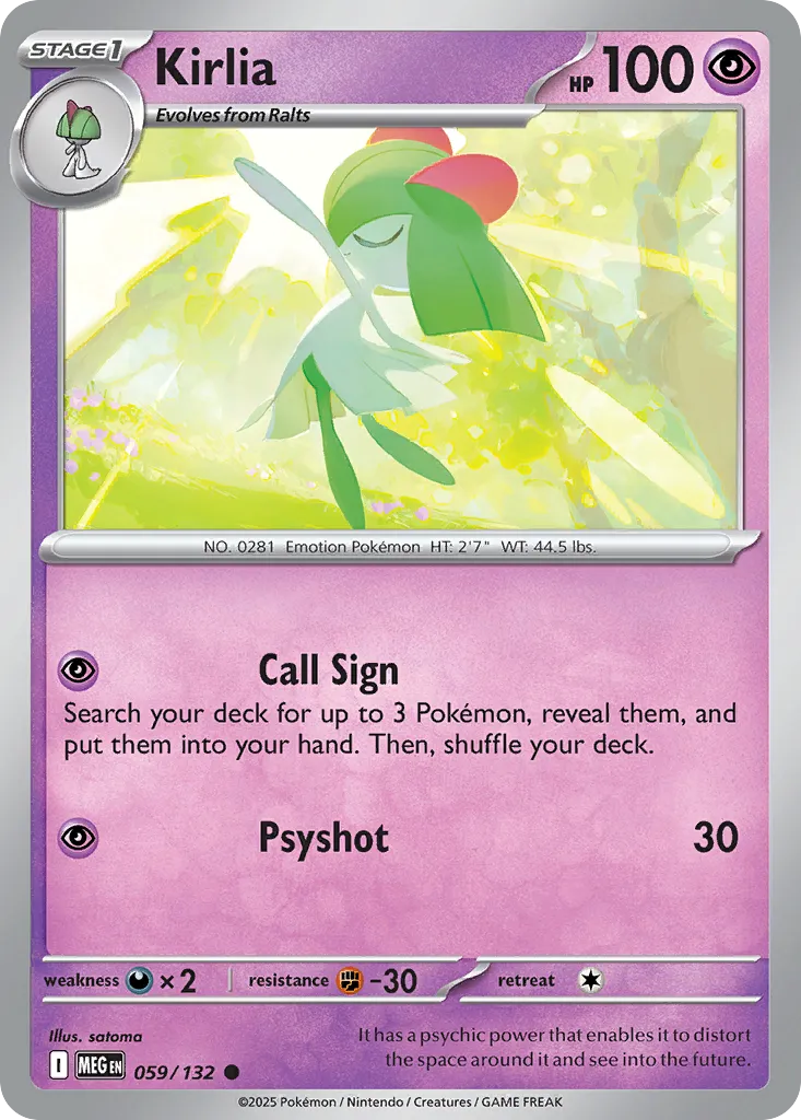 Kirlia #59, Mega Evolution Reverse Holo