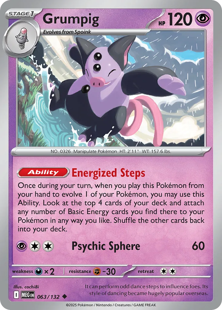 Grumpig #63, Mega Evolution Reverse Holo