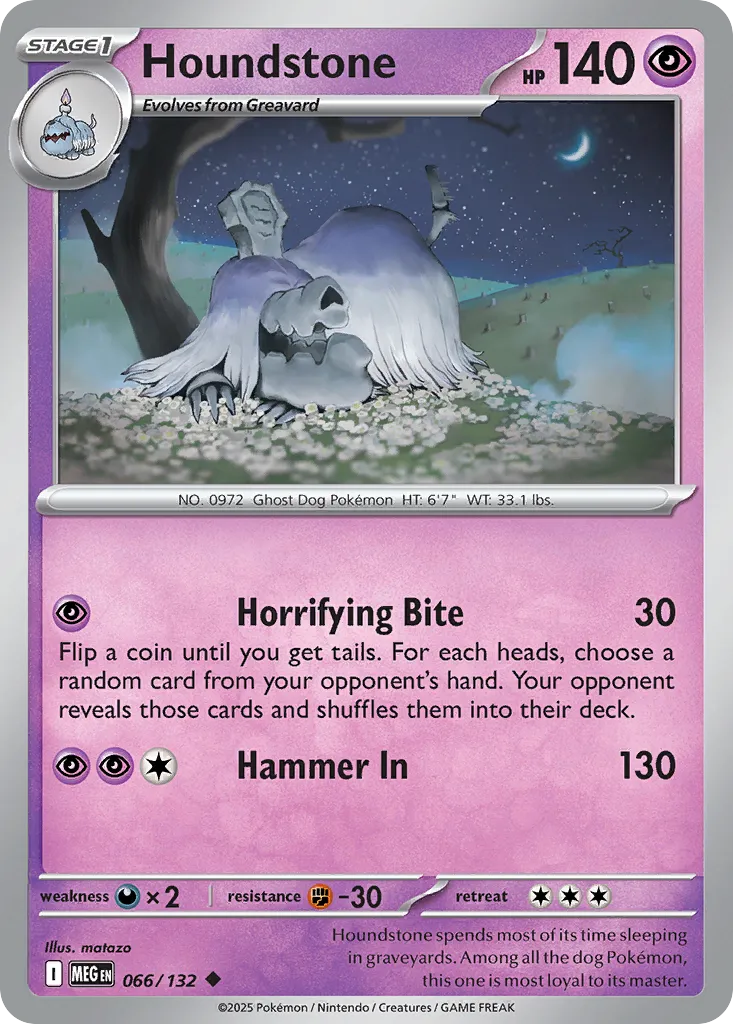 Houndstone #66, Mega Evolution Reverse Holo