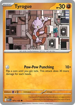 Tyrogue #71, Reverse Holo