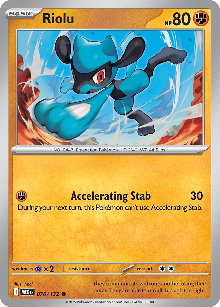 Riolu #76, Mega Evolution Reverse Holo