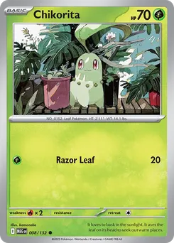 Chikorita #8, Reverse Holo