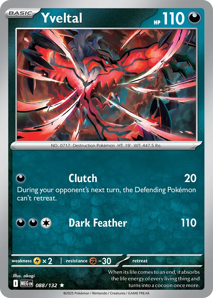 Yveltal #88, Mega Evolution Reverse Holo