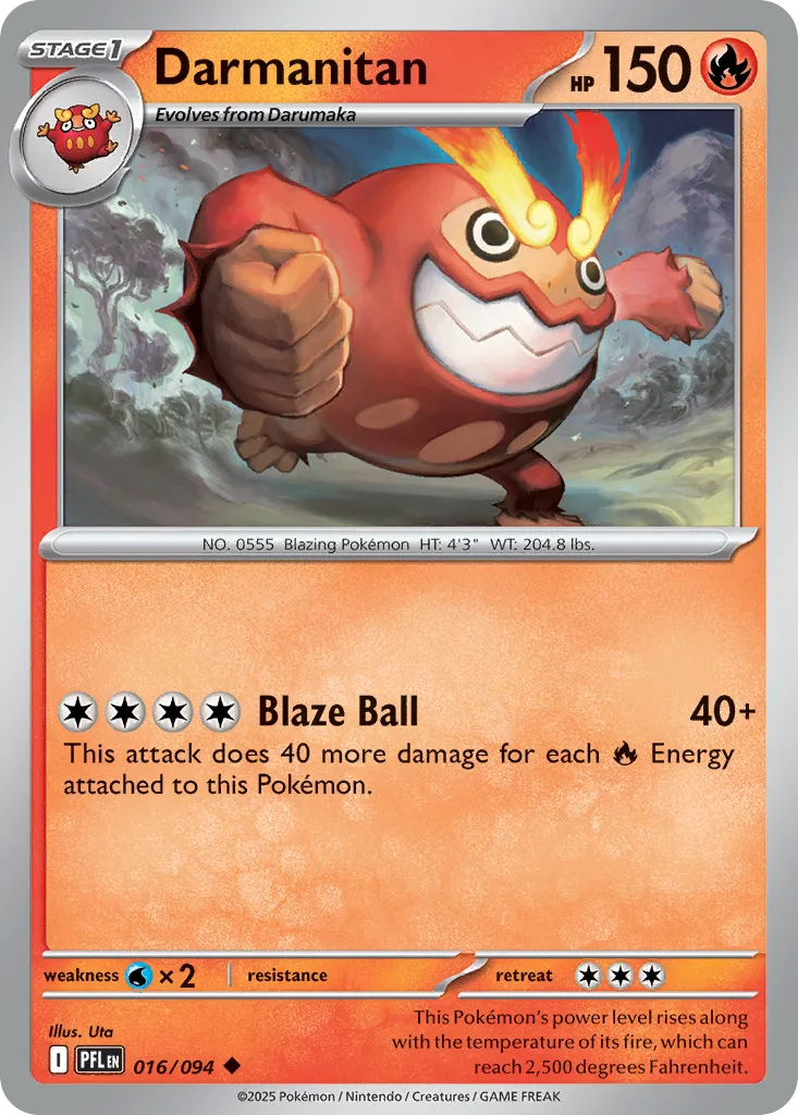 Darmanitan #16, Phantasmal Flames Reverse Holo