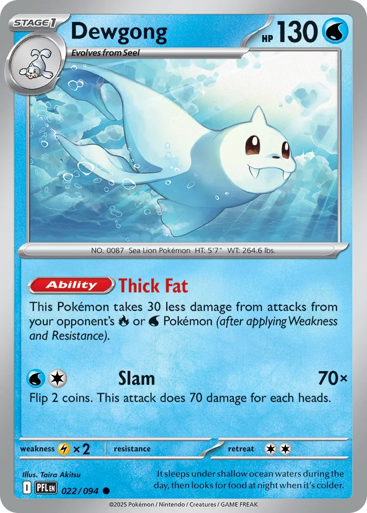 Dewgong #22, Phantasmal Flames Reverse Holo