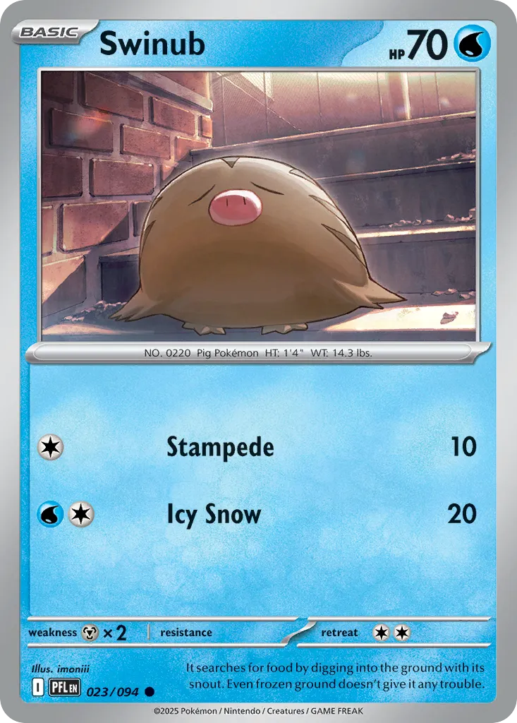 Swinub #23, Phantasmal Flames Reverse Holo