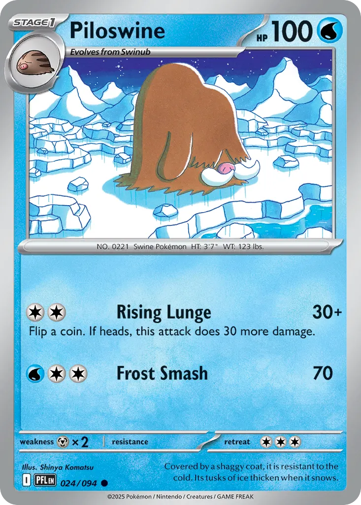 Piloswine #24, Phantasmal Flames Reverse Holo