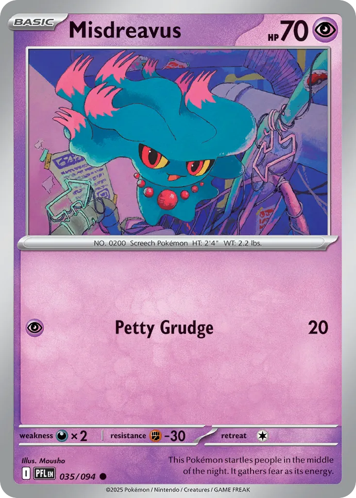 Misdreavus #35, Phantasmal Flames Reverse Holo