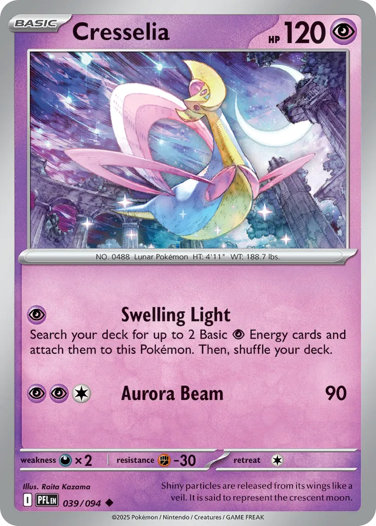 Cresselia #39, Phantasmal Flames Reverse Holo