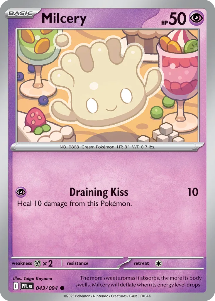 Milcery #43, Phantasmal Flames Reverse Holo