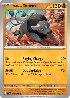 Paldean Tauros #48, Reverse Holo