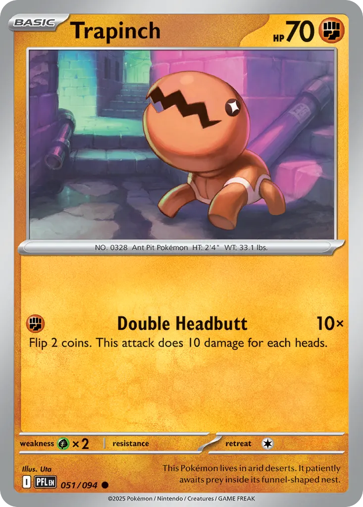Trapinch #51, Phantasmal Flames Reverse Holo