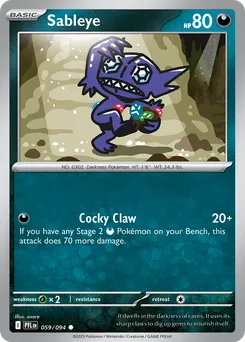 Sableye #59, Reverse Holo