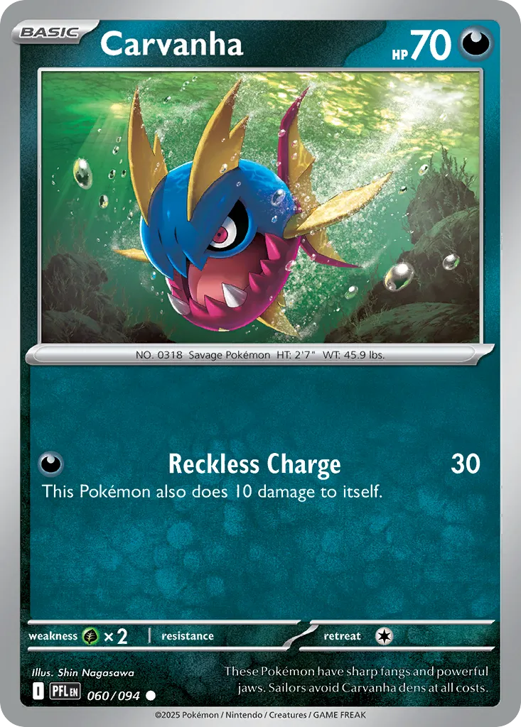 Carvanha #60, Phantasmal Flames Reverse Holo