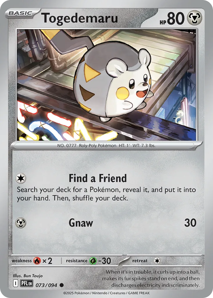 Togedemaru #73, Phantasmal Flames Reverse Holo