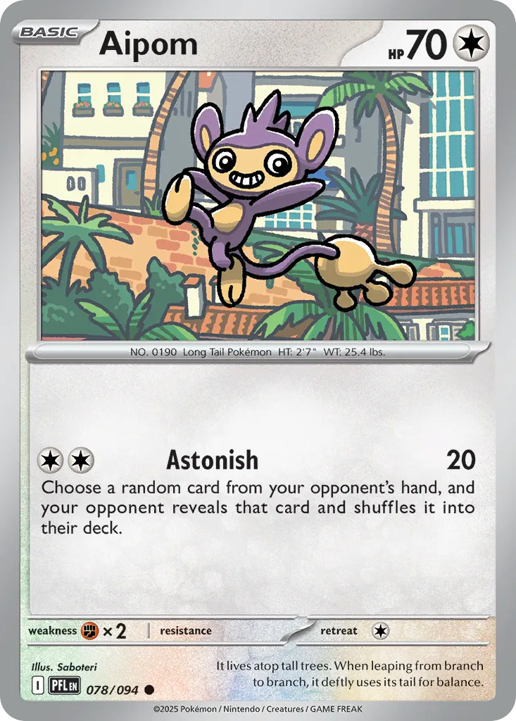 Aipom #78, Phantasmal Flames Reverse Holo
