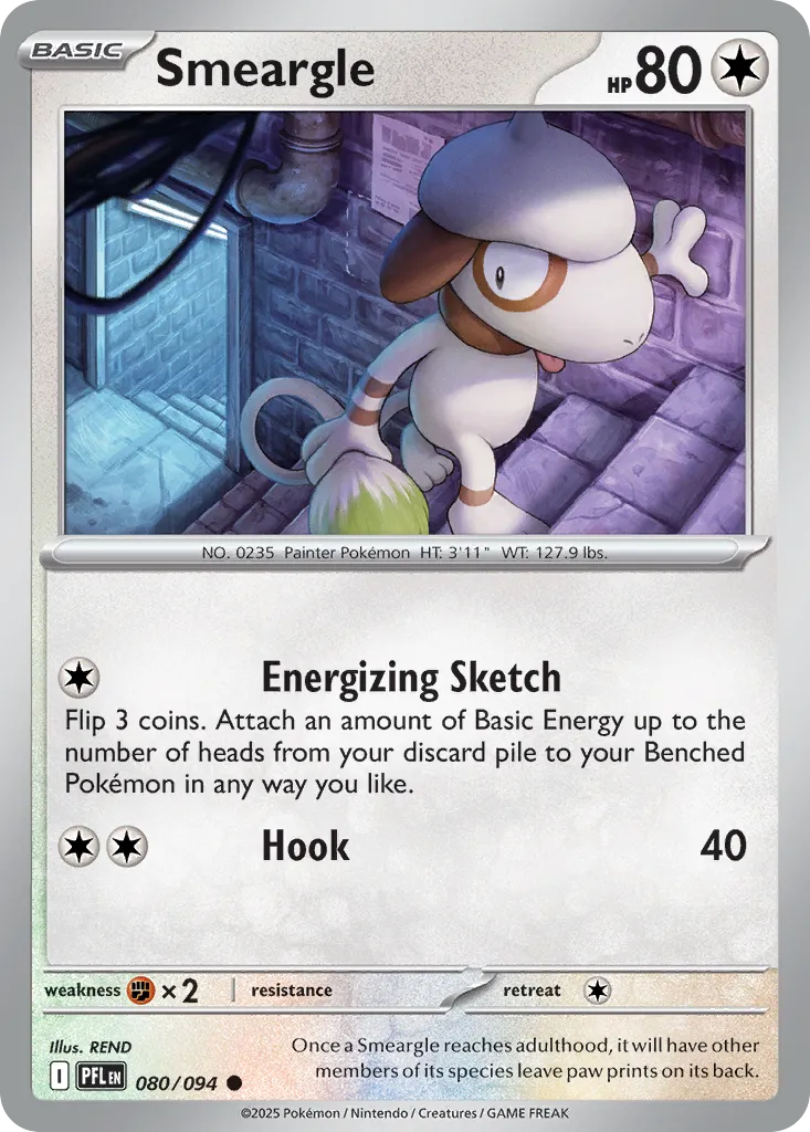 Smeargle #80, Phantasmal Flames Reverse Holo