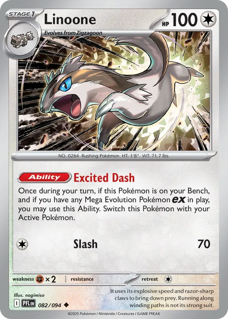 Linoone #82, Phantasmal Flames Reverse Holo