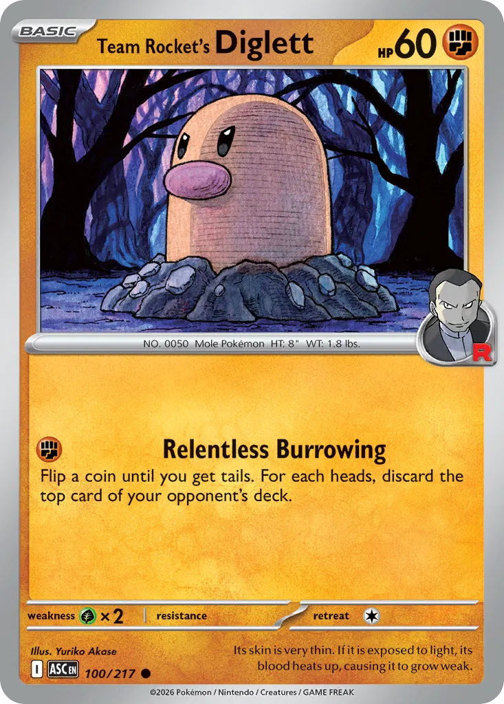Team Rocket's Diglett #100, Ascended Heroes