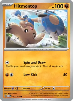 Hitmontop #102, Reverse Holo