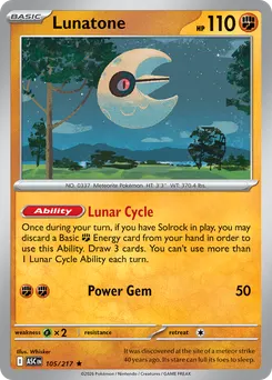 Lunatone #105, Reverse Holo