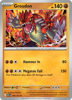 Groudon #108, Reverse Holo