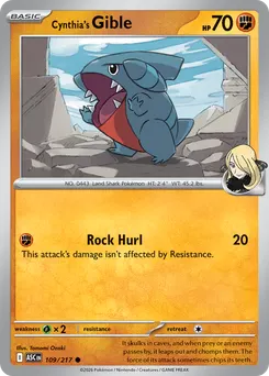 Cynthia's Gible #109, Reverse Holo