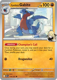 Cynthia's Gabite #110, Reverse Holo