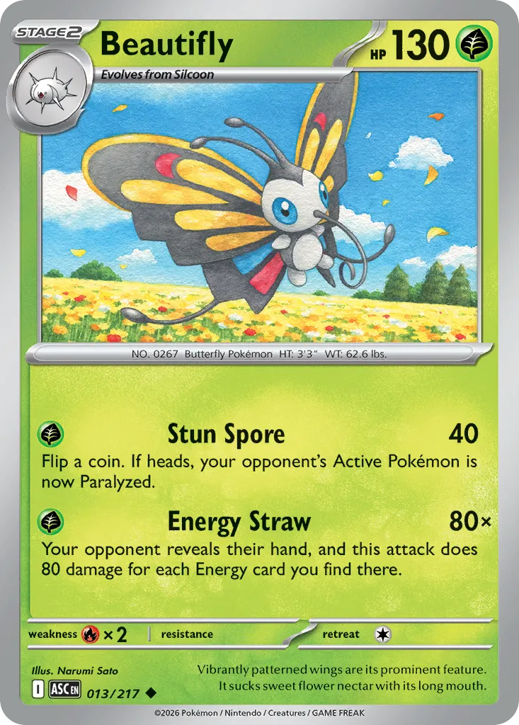 Beautifly #13, Ascended Heroes Reverse Holo