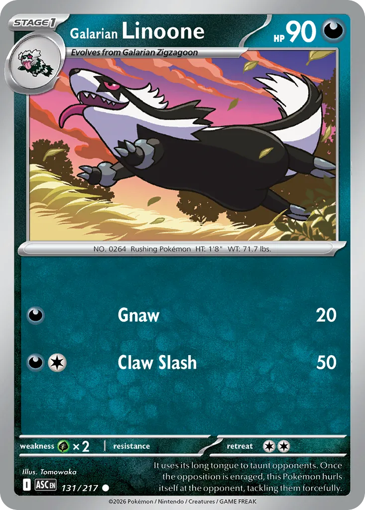 Galarian Linoone #131, Ascended Heroes Reverse Holo