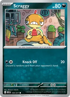 Scraggy #134, Reverse Holo
