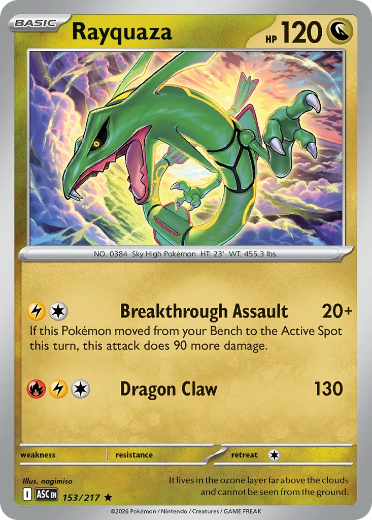 Rayquaza #153, Ascended Heroes Reverse Holo