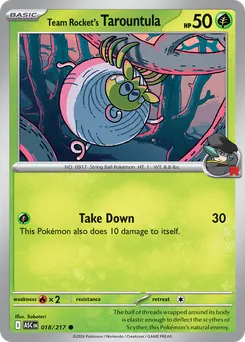 Team Rocket's Tarountula #18, Standard